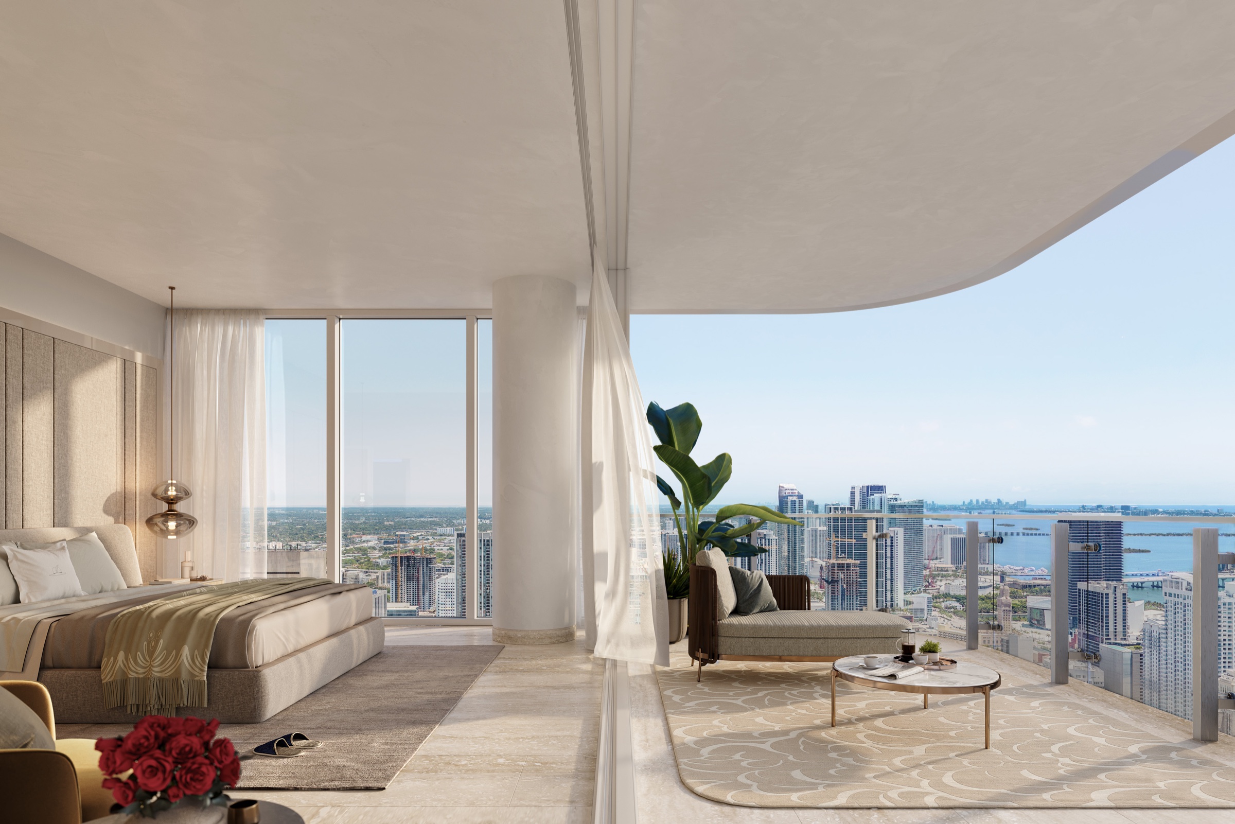 Developer rendering: Primary suite, Faena Residences Miami