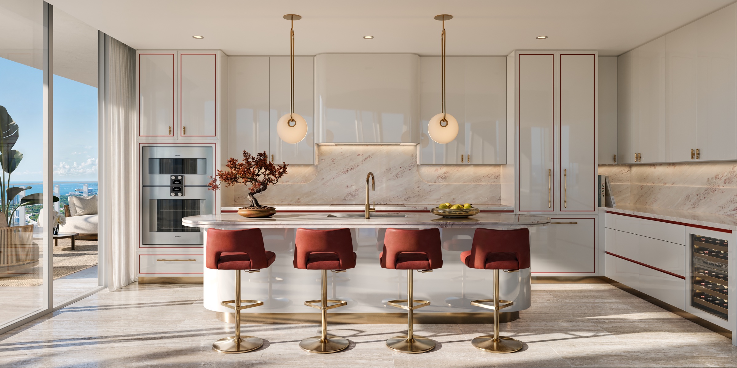 Developer rendering: Kitchen, Faena Residences Miami