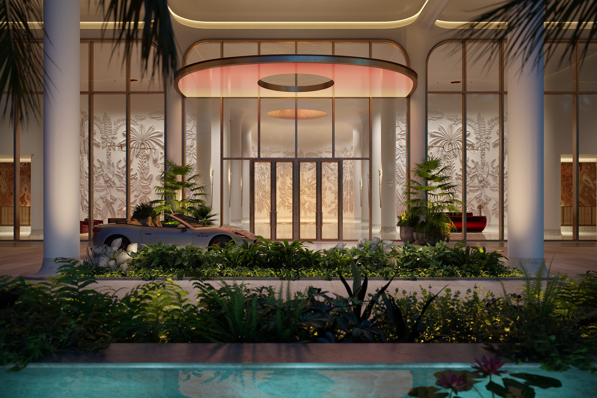 Developer rendering: Arrival garden, Faena Residences Miami
