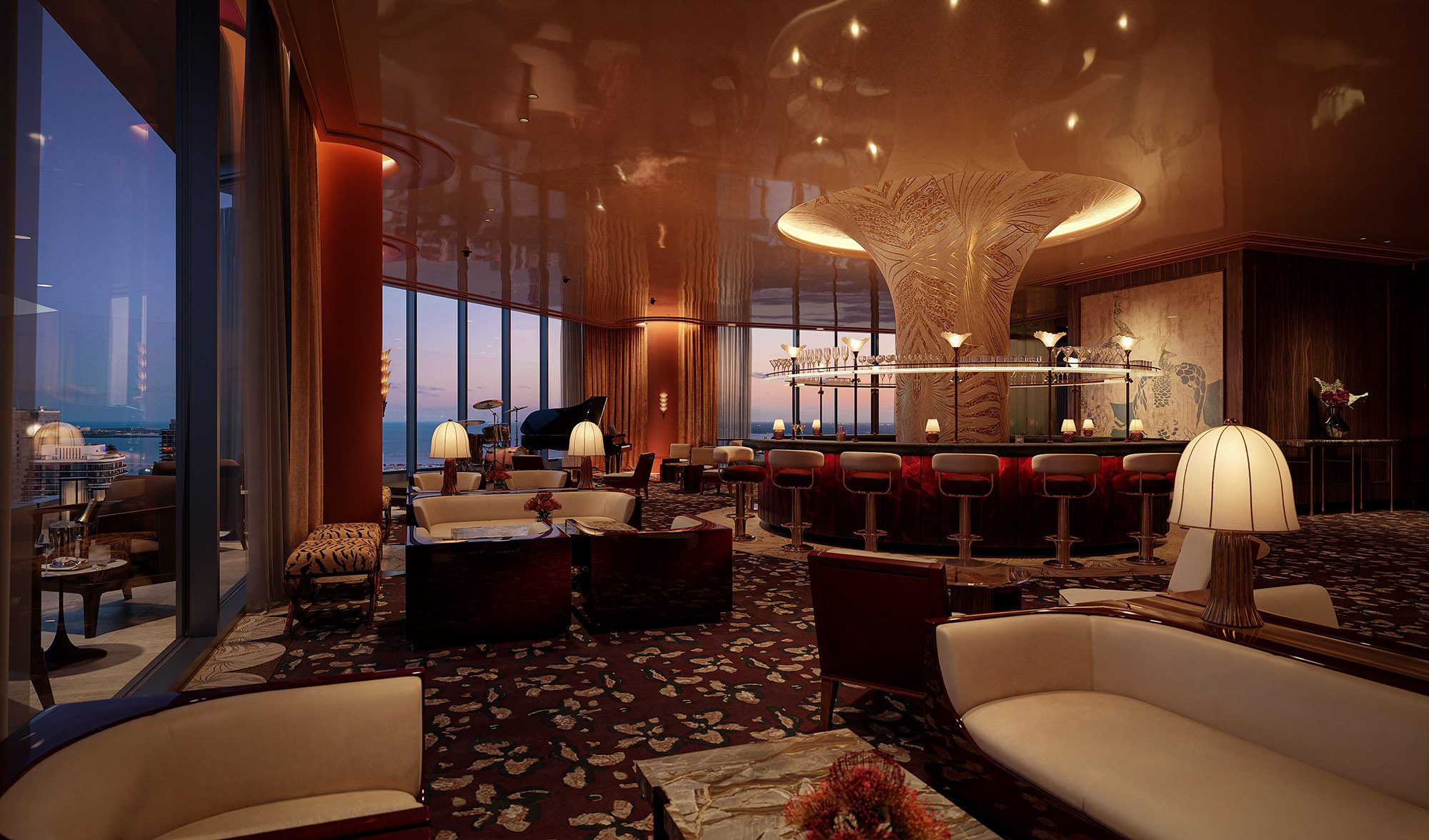 Developer rendering: Bloom Bar, Faena Residences Miami