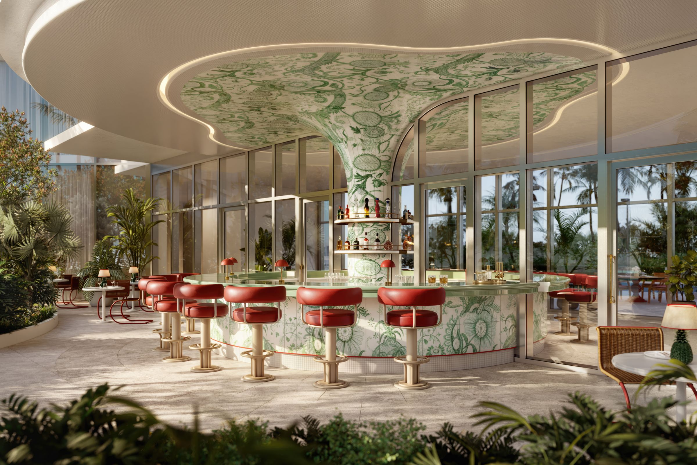 Developer rendering: Juice bar, Faena Residences Miami