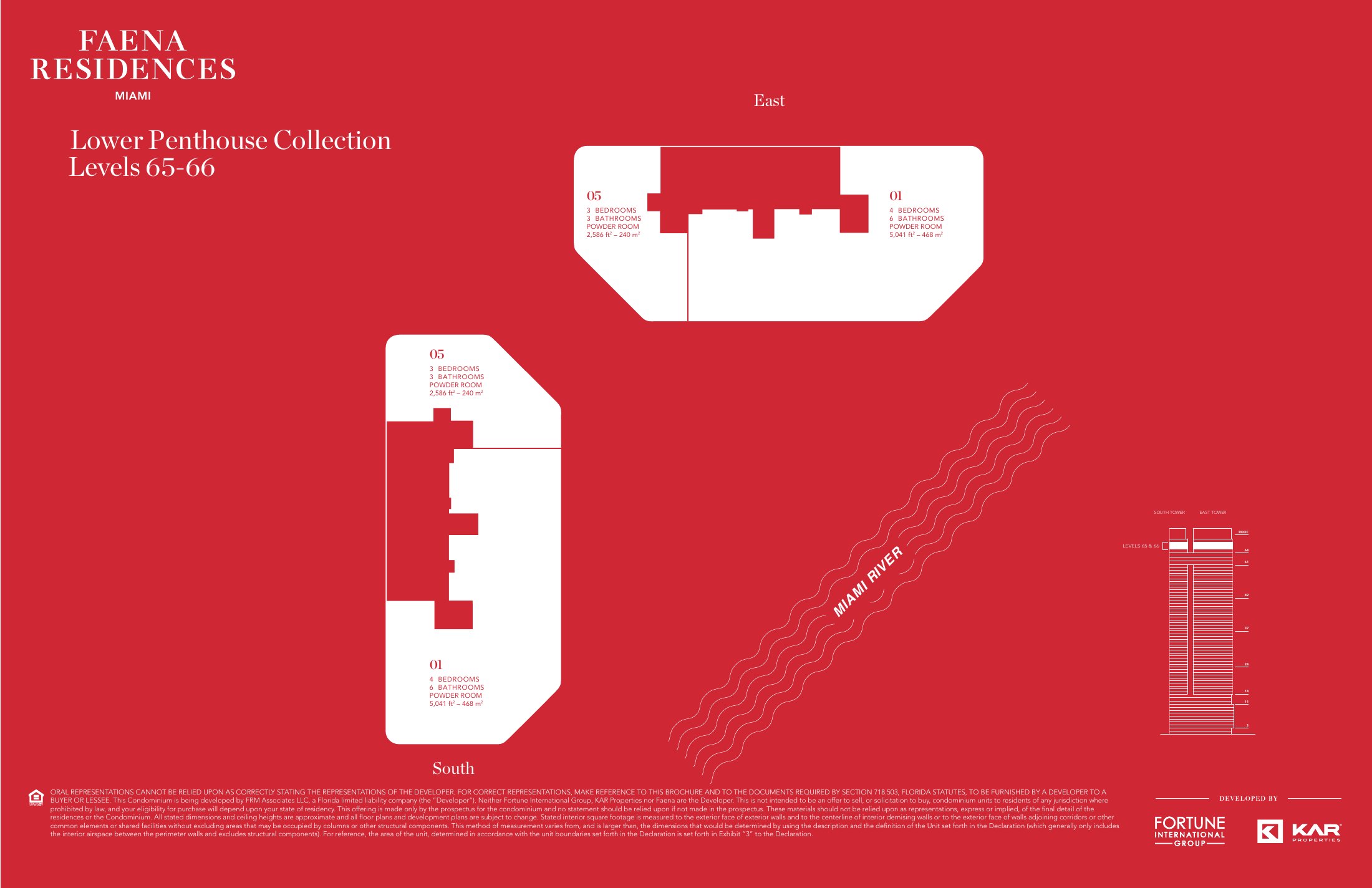 Developer keyplate, Lower Penthouses, Levels 65–66